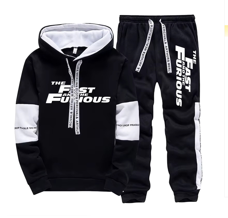 Herren Freizeitanzug Jogger 2025 Schwarz mit&nbsp;Hoodie
