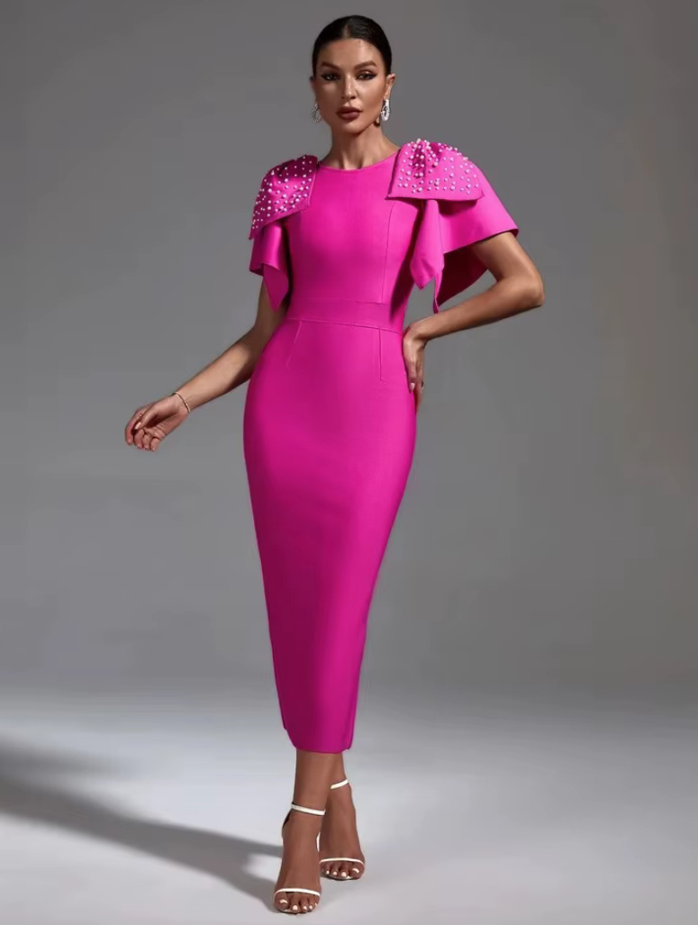 I Linie Kleid Delila Elegant für Hochzeitsgäste in Pink