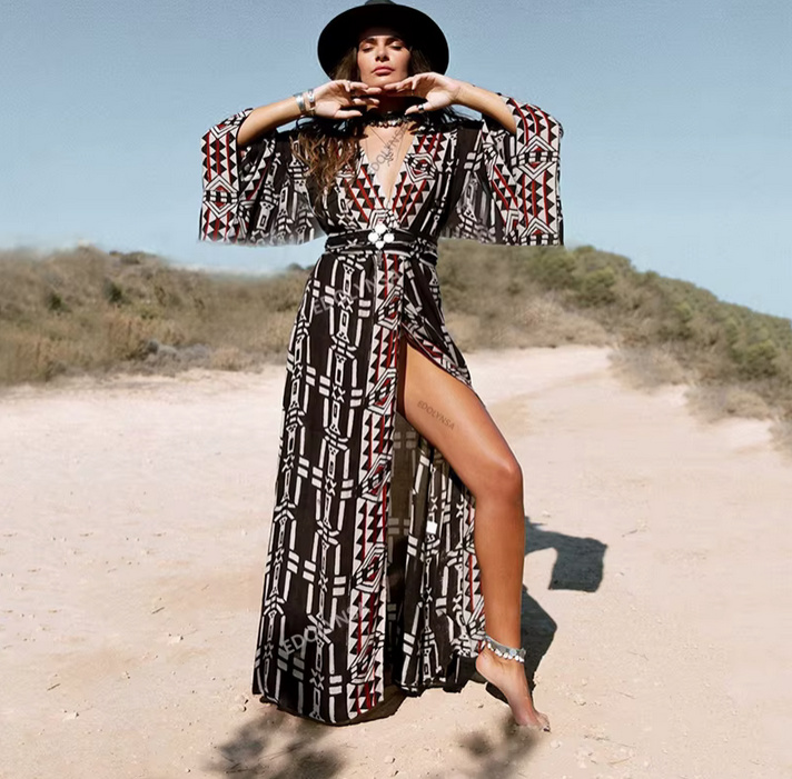 Kimono Style Boho Cover Up Strandkleid 2025 Thassia zum&nbsp;Binden