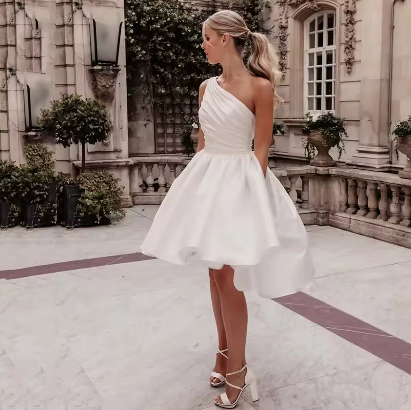 Kurzes One Shoulder Brautkleid&nbsp;Florence