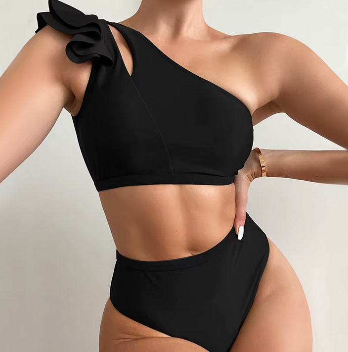 One Shoulder Bikini 2025 Timea in Schwarz