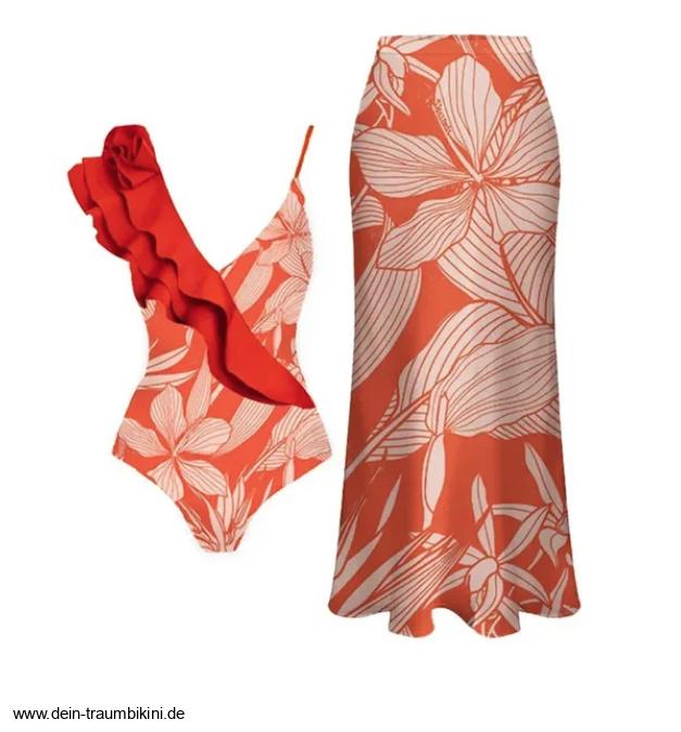 Zamira Badeanzug mit Blumenmuster und Rock im&nbsp;Set