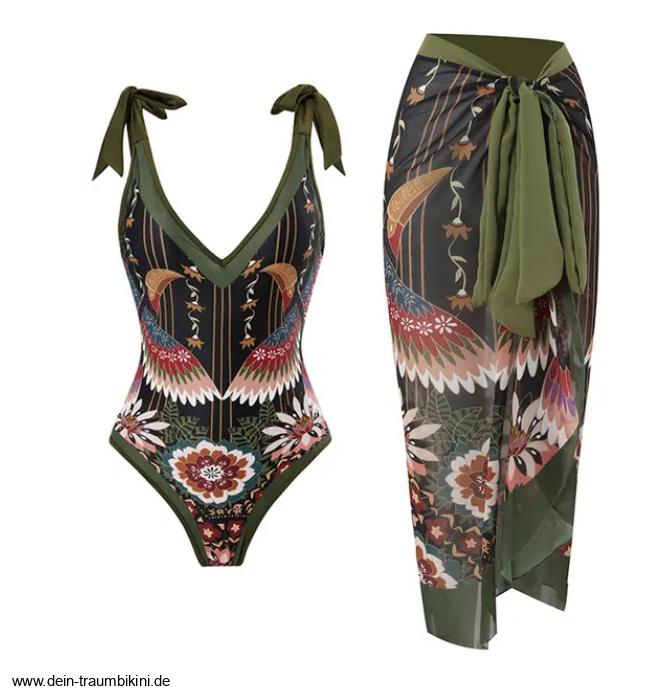 Zereena Badeanzug Grün mit Rock im&nbsp;Set