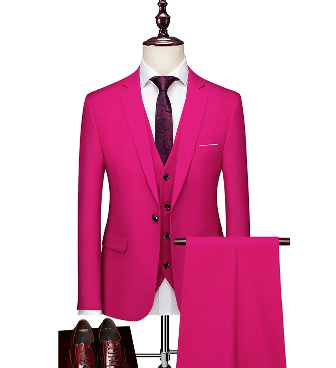 Herren Anzug Anais für den Bräutigam und Hochzeitsgäste in Pink Dreiteilig Sakko Weste und&nbsp;Hose