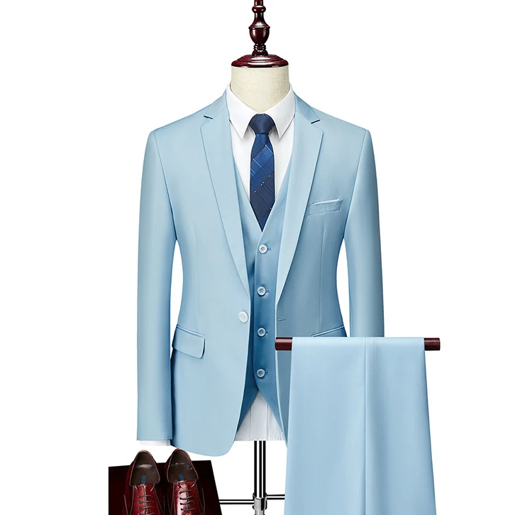 Herren Anzug Anais für den Bräutigam und Hochzeitsgäste in Hellblau Dreiteilig Sakko Weste und&nbsp;Hose