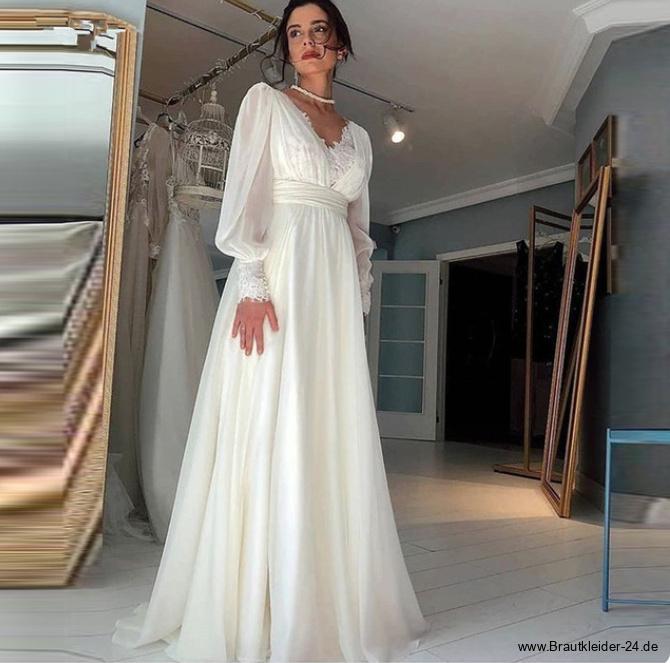 Boho Style Chiffon Standesamtkleid Hella mit&nbsp;Spitze