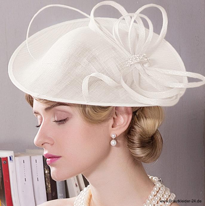 Elegantes Leinen Brauthut in&nbsp;Champagne