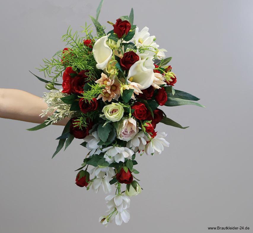 Wasserfall Hochzeit Bouquet Brautstrauß Helen Bunt Cala&nbsp;Rosen