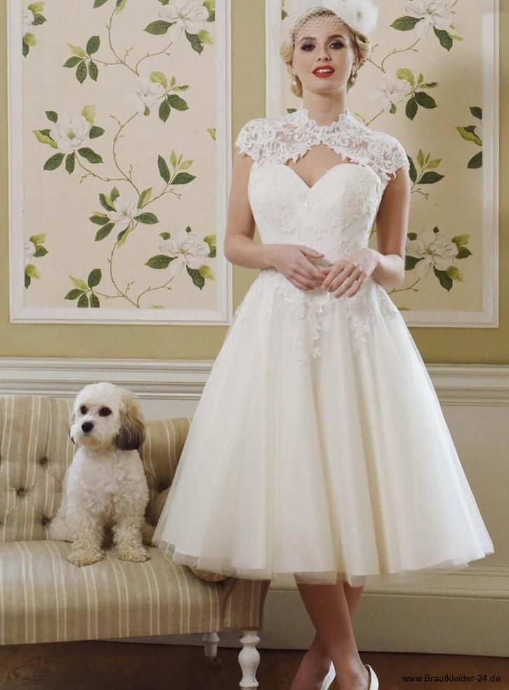 Vintage Pettycoat Brautkleid Hulda Wadenlang mit Bolero&nbsp;Jacke