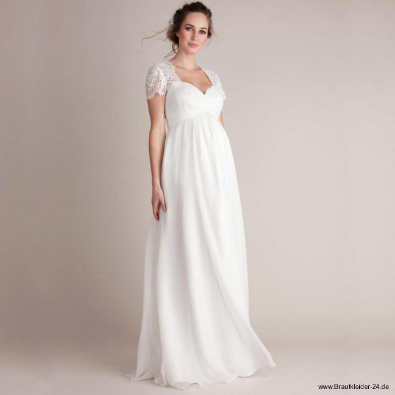 Schlichtes Umstandsbrautkleid Standesamtkleid für&nbsp;Schwangere