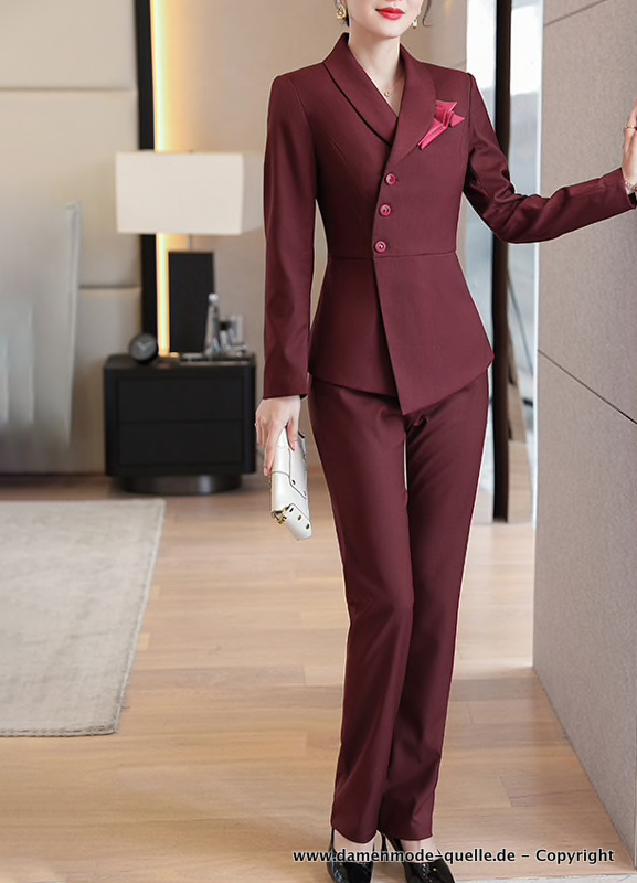 Damen Hosenanzug Zadie Elegant in Weinrot&nbsp;Dunkelrot