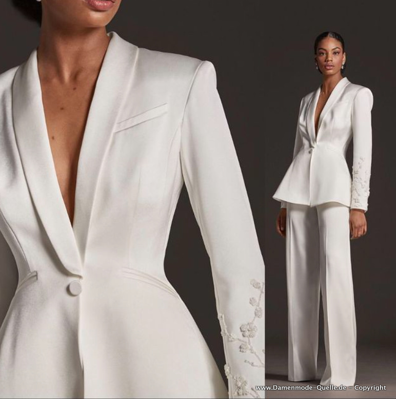 Damen Hosenanzug Elegant und Festlich in&nbsp;Elfenbein