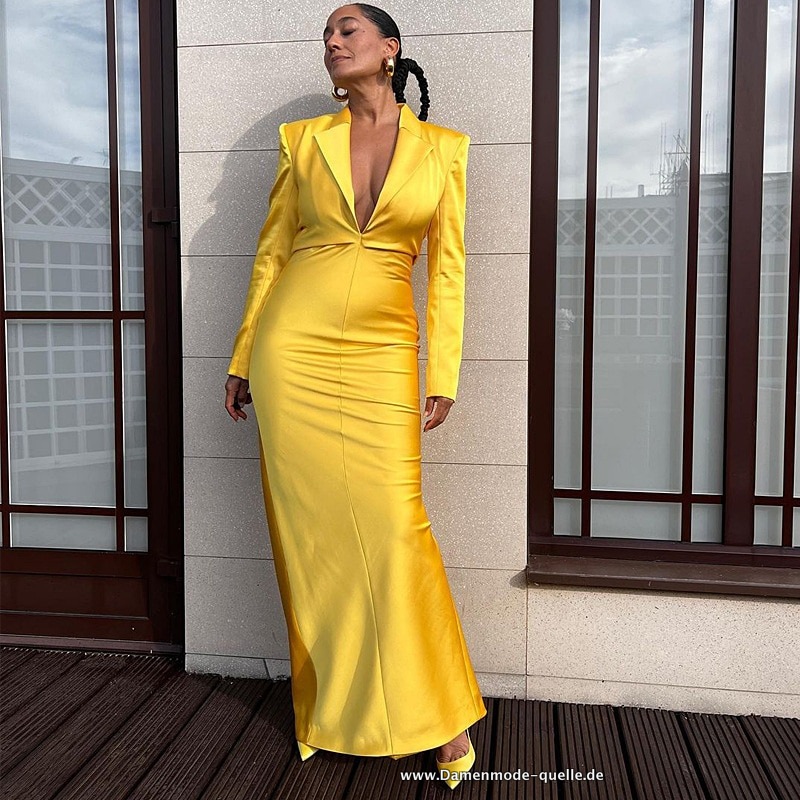 Damen Langarm Figurbetontes&nbsp;Maxikleid