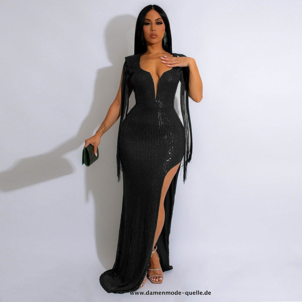 Pailletten Bodycon Kleid in&nbsp;Schwarz