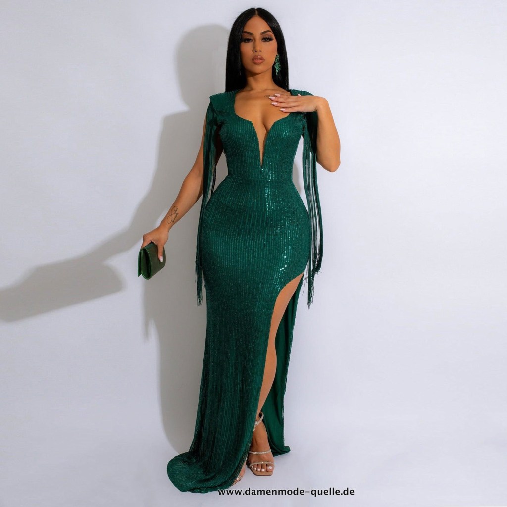 Pailletten Bodycon Kleid in&nbsp;Grün
