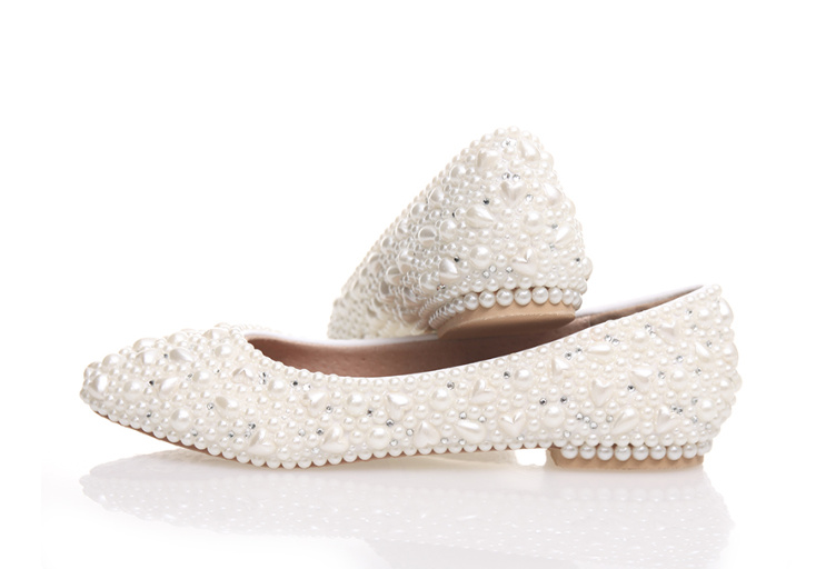 Braut Ballerinas Hochzeitsschuhe Frida mit&nbsp;Perlen
