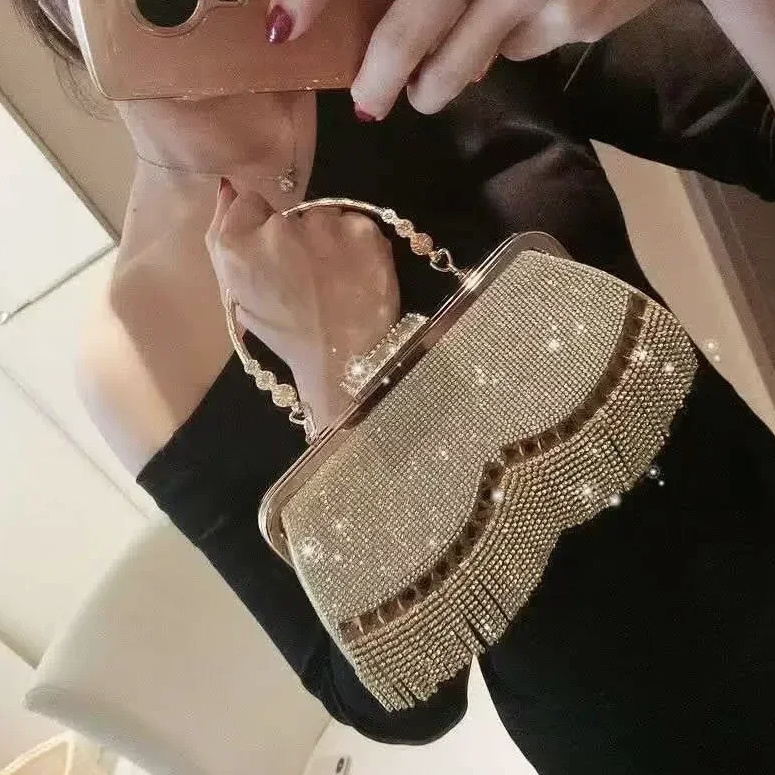 Glitzer Vintage Brauttasche in&nbsp;Gold