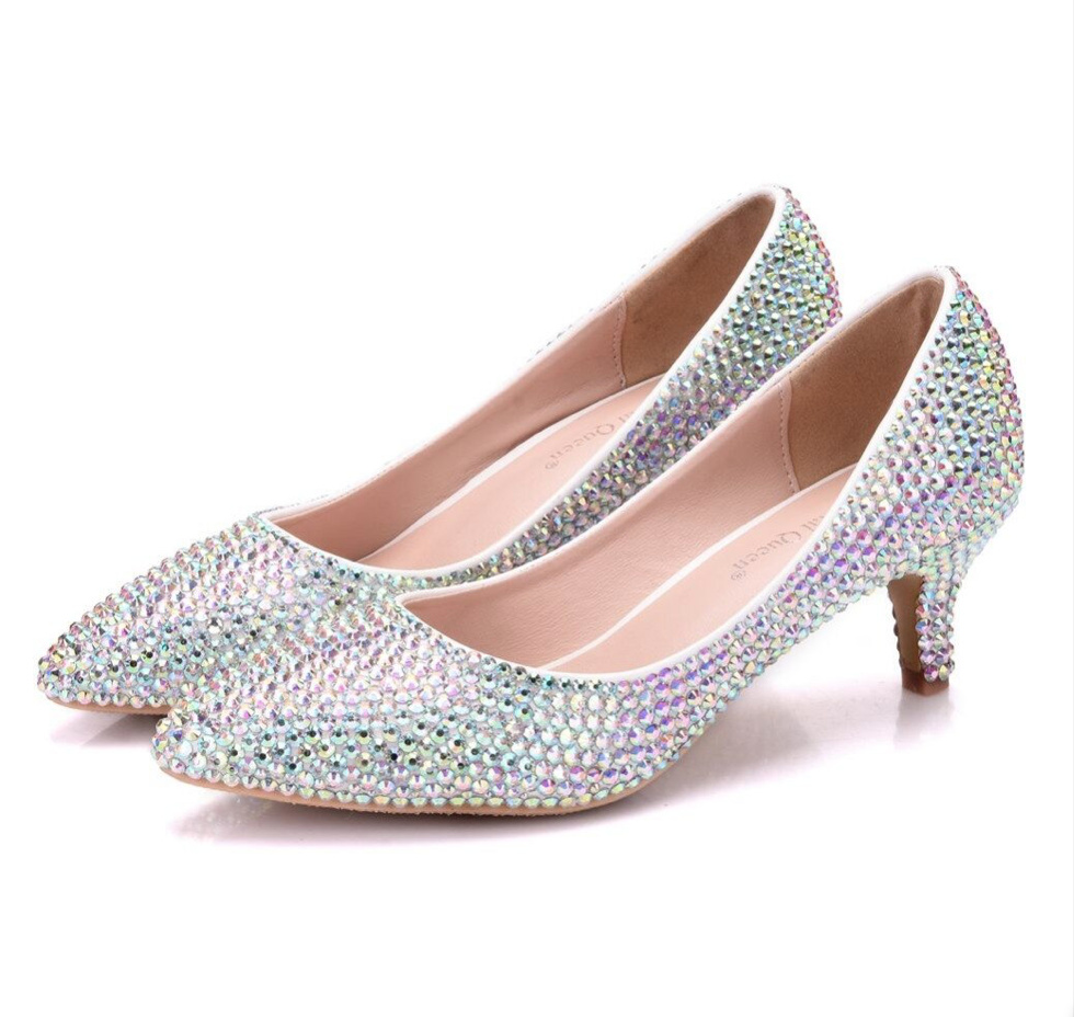 Kristall Glitzer Pumps Brautschuhe Hochzeitsschuhe&nbsp;3cm