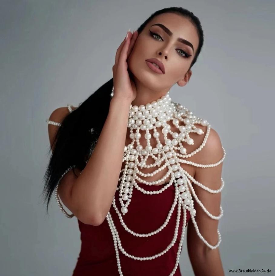 Vintage Style Perlenkette Schulterkette für die&nbsp;Braut