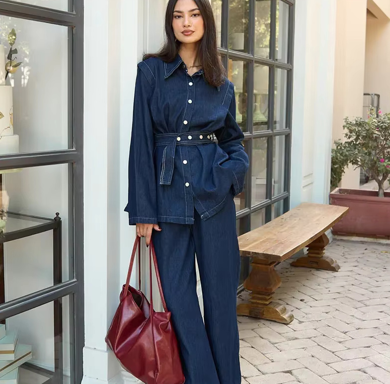 Frühling Sommer Damen Jeans Zweiteiler 2025&nbsp;Dunkelblau