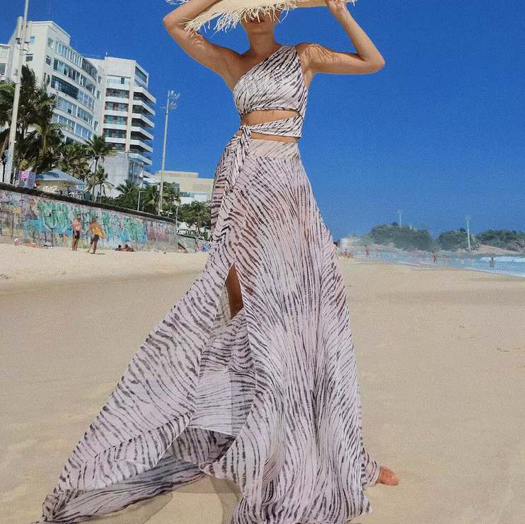 One Shoulder Bikini Set 2025 Dreiteilig mit&nbsp;Rock