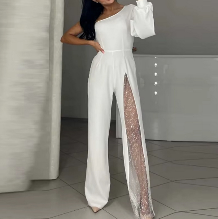 One Shoulder Braut Overall Gioia Einteiler Lang