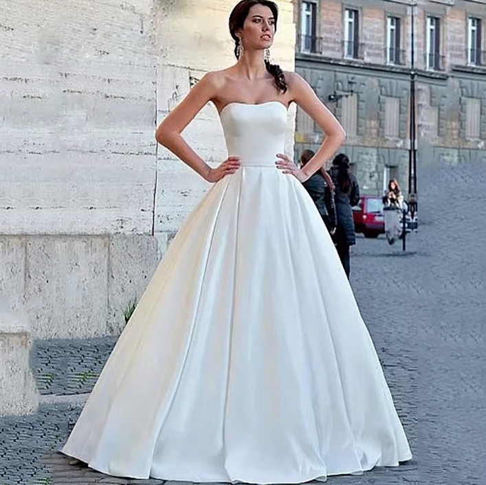 Schulterfreies A Linie Clean Chic Brautkleid&nbsp;Gwyneth