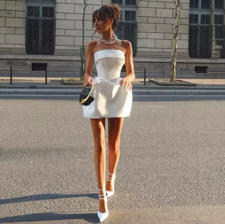 Sexy Mini Satin Brautkleid&nbsp;Henrikje