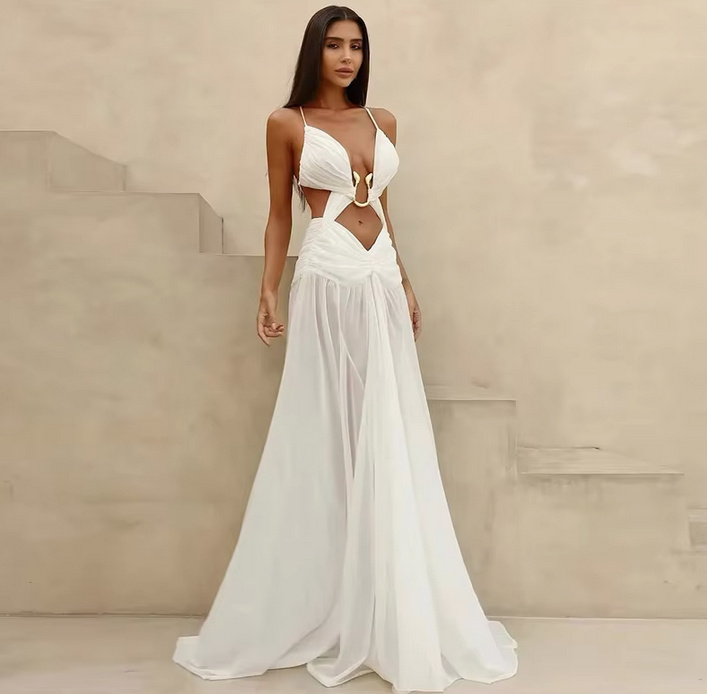 Sexy Spaghettiträger Cut Out Standesamtkleid&nbsp;Georgia