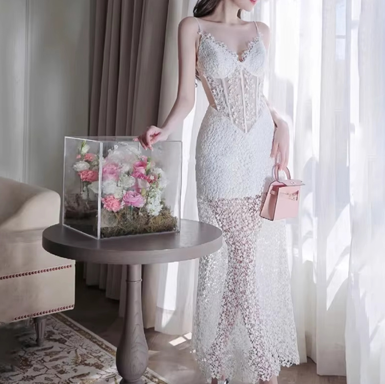 Sexy Spaghettiträger Standesamtkleid&nbsp;Ganya