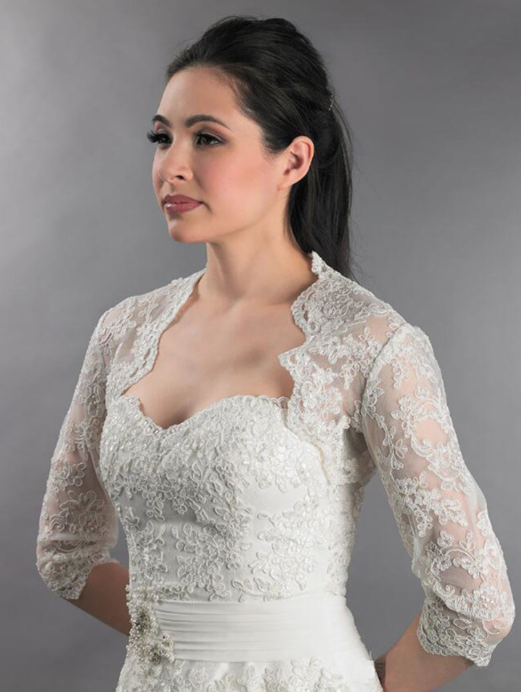 Braut Bolero aus Spitze Francine mit Rücken&nbsp;Ausschnitt