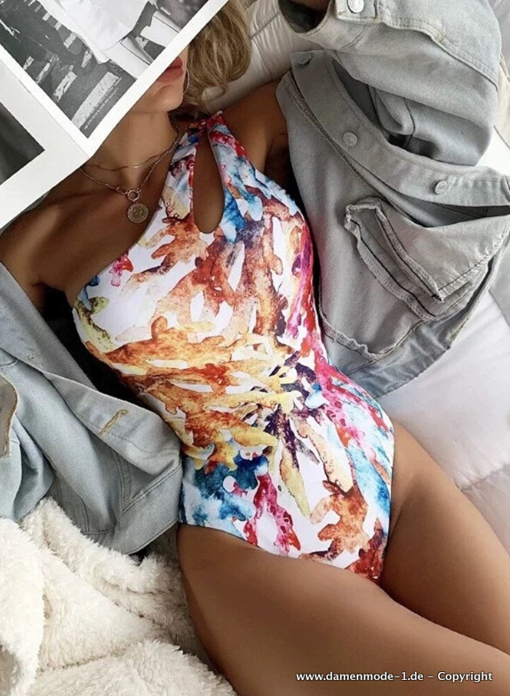 One Shoulder Swimsuit Badeanzug&nbsp;Bunt