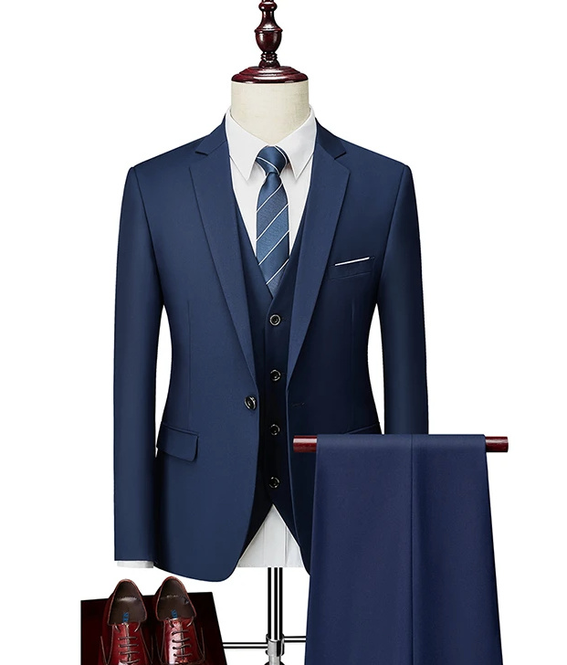 Herren Anzug Anais für den Bräutigam und Hochzeitsgäste in Marineblau Dreiteilig Sakko Weste und&nbsp;Hose