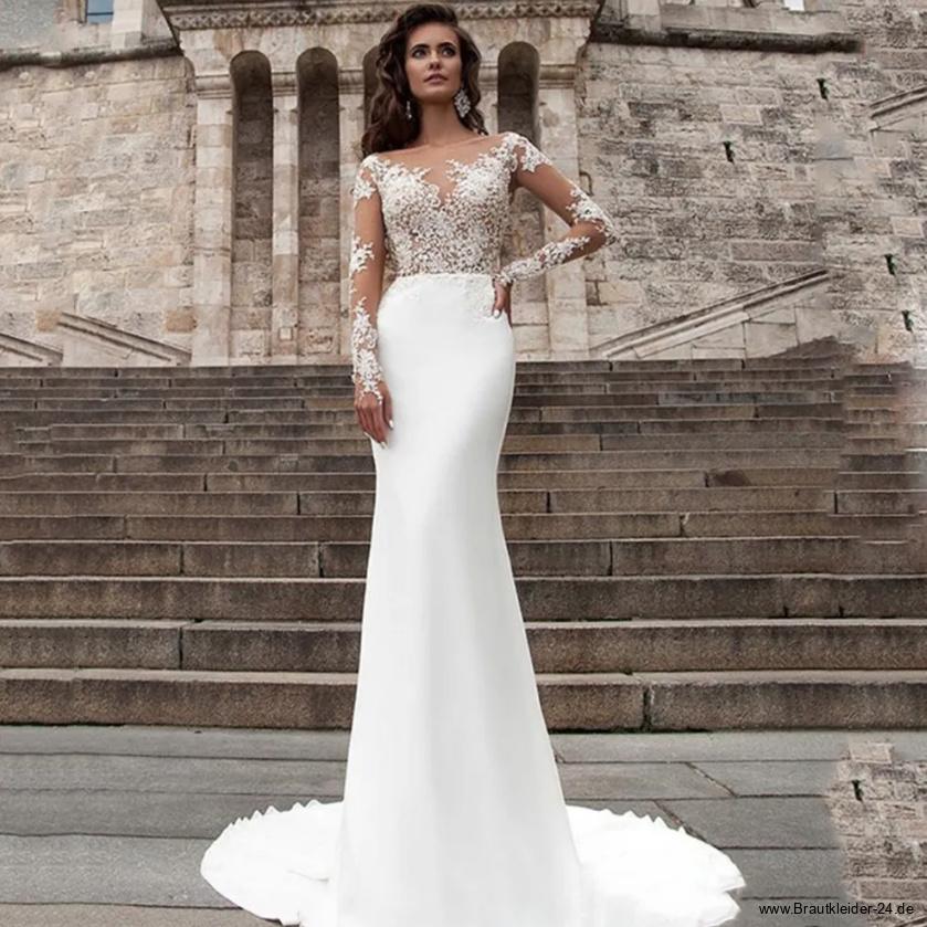 Langarm Meerjungfrau Brautkleid Kainalu mit Ratio&nbsp;Spitze