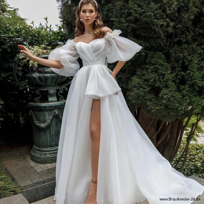 Schulterfreies Brautkleid Kainoa mit Puffärmel und&nbsp;Schlitz