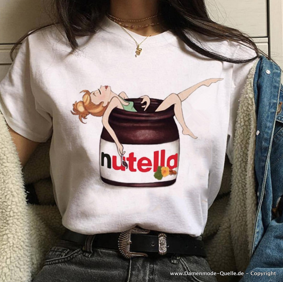 Lustige Damen T-Shirt mit Nutella&nbsp;Print