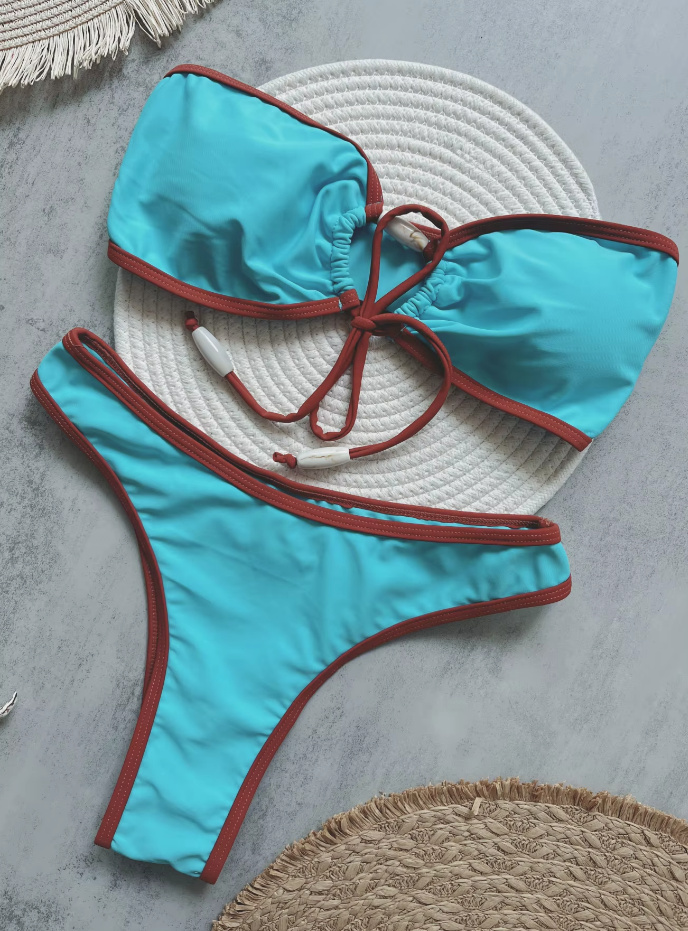 Bandeau Bikini 2025 Trägerlos in&nbsp;Blau