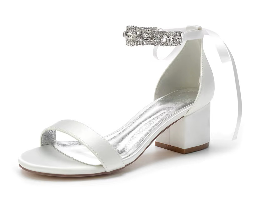 Blockabsatz Brautschuhe Dorothee mit Strass&nbsp;Knöchelriemen