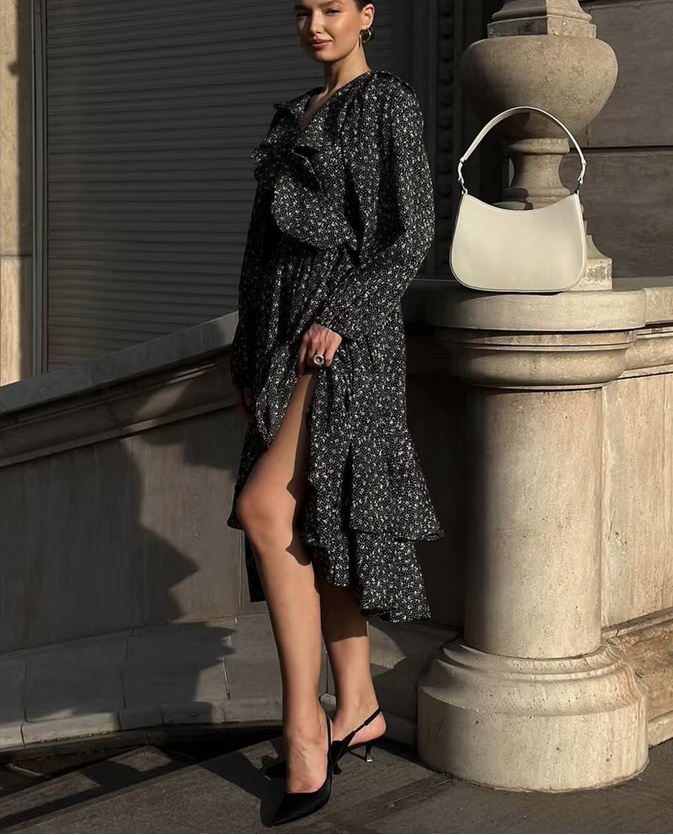 Elegantes Maxi Sommerkleid 2025 Wadenlang in&nbsp;Schwarz