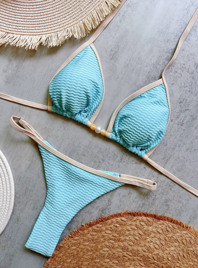 Halterneck Tanga Bikini 2025 Susann&nbsp;Hellblau