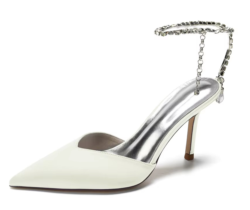 Kristallverzierte Satin-Stilettos – Elegante High Heels für Hochzeit &&nbsp;Event