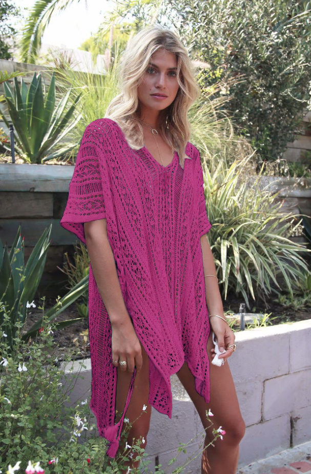 Kurzes Strick Strandkleid 2025 Cover Up Kleid Sunnhild&nbsp;Pink