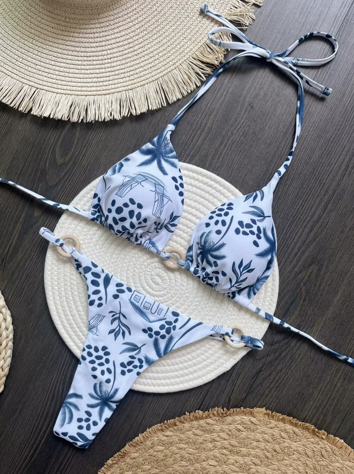 Palmenprint Halterneck Bikini 2025&nbsp;Sibylla