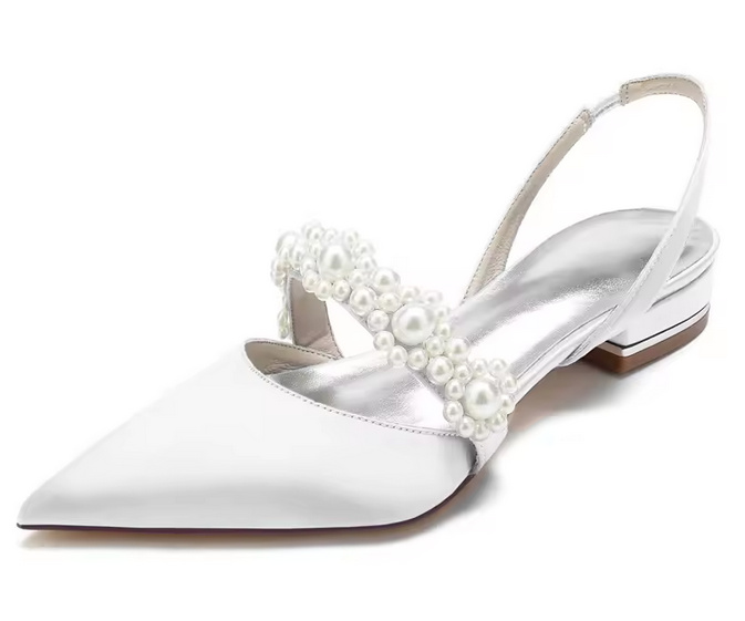 Satin Perlen Hochzeit Brautschuhe&nbsp;Daisy