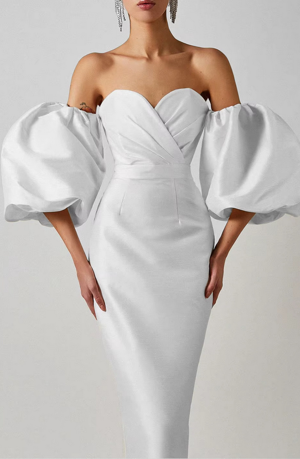 Schulterfreies Standesamt Brautkleid Iasmina mit Abnehmbaren&nbsp;Ärmeln