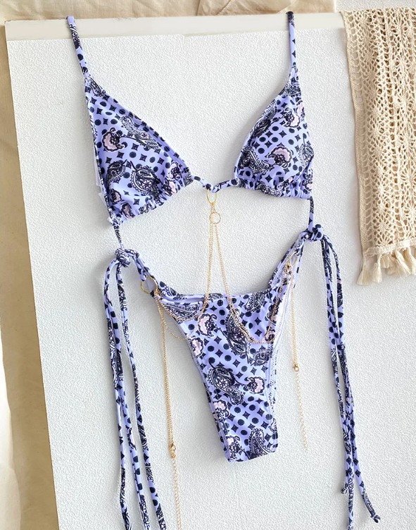 Sexy Halterneck Bikini 2025 Susanna Blau mit&nbsp;Kette