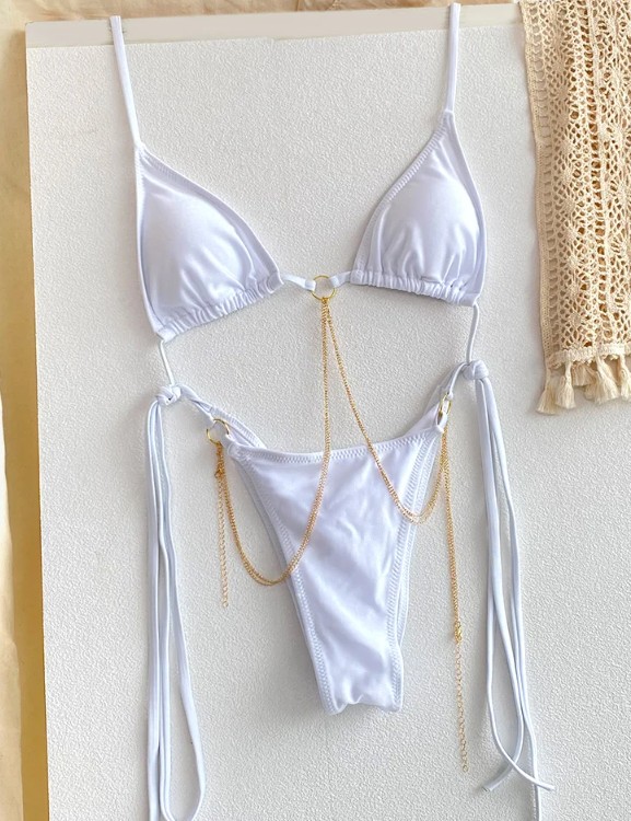 Sexy Halterneck Bikini 2025 Susanna Weiß mit&nbsp;Kette