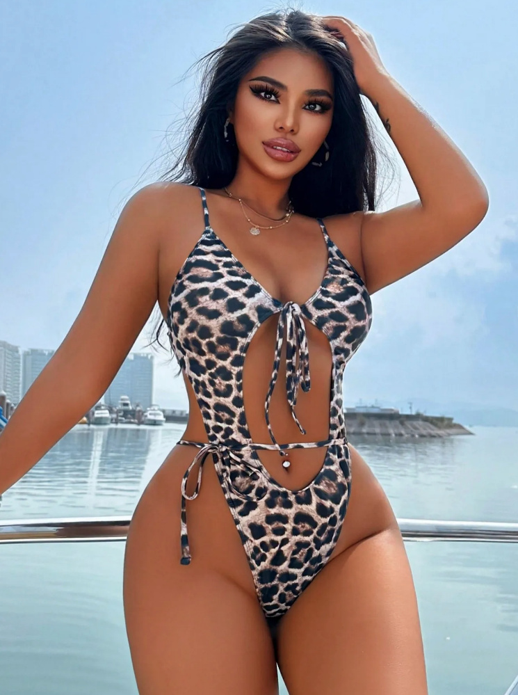 Sexy Leo Print Badeanzug 2025 Shirin&nbsp;Schwarz