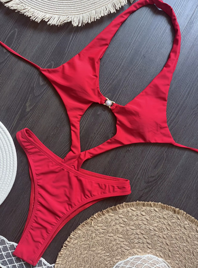 Sexy Neckholder Monokini 2025 in&nbsp;Rot