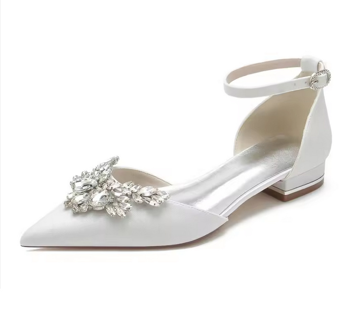 Spitze Brautschuhe Glitzernd in Weiß mit&nbsp;Strass